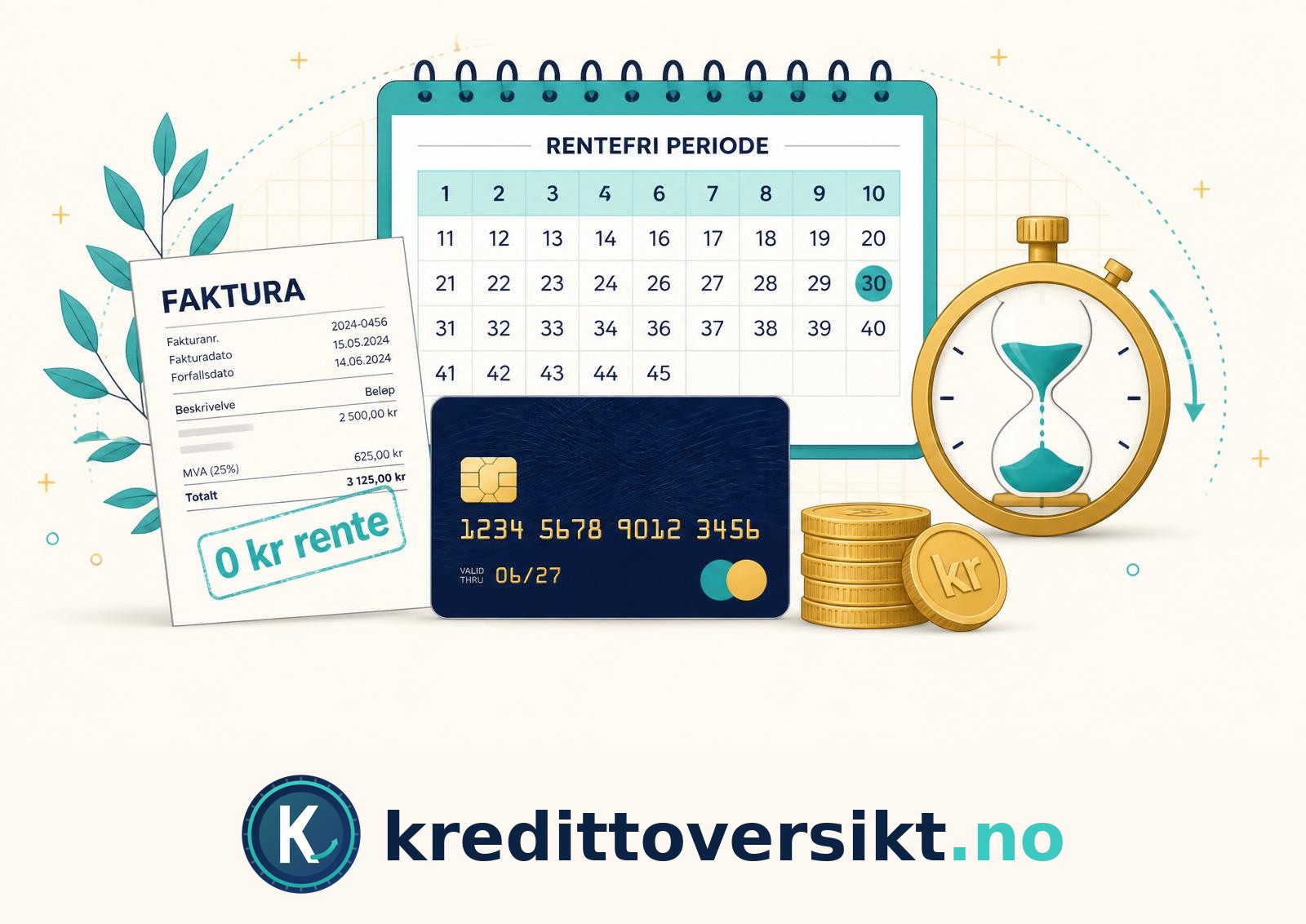 Kalender, kredittkort og stoppeklokke – rentefrie dager